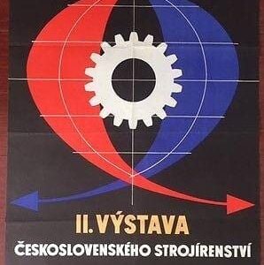 Ii. Vystava Ceskosloven Strojirenstvi - Original 1956 Czech Poster- Engineer Fair