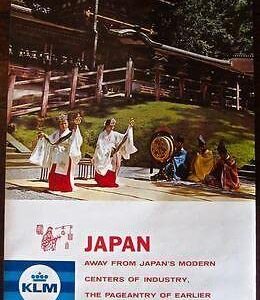 Japan Klm - 1960's Klm Dutch Travel Posters - Set Of 2 Posters!