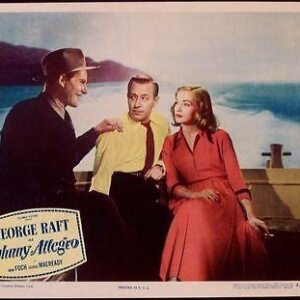 Johnny Allegro '49 Mint LC #5 George Raft & Nina Foch ~ Film Noir Nice Art!