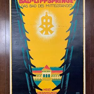 Kaiser Karls-bad - Art By Josef Dominicus (1925) 23.625" X 36" German Travel Poster