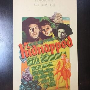 Kidnapped - Warner Baxter (1938) 8" X 14" US Mini Window Card Movie Poster