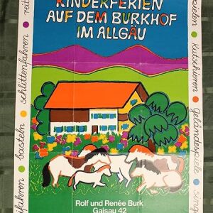 Kinderferien Auf Dem Bauernhof Im Allgiu Poster - 33" X 23 1/2" German Advertising Poster