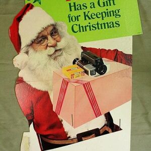 Kodak Christmas Santa (1970's) 23" X 41" US Advertising Display Standee