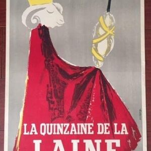 Laine - 1950 French Wool Advertsing Poster - Lamb King Of Wool Art!