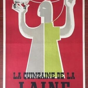Laine - 1950 French Wool Advertsing Poster - Lamb String Artwork!