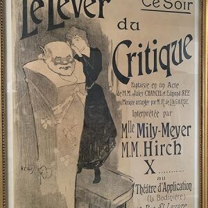Le Lever Du Critique - Art by H.S. Ibels (1895) 20" x 25" French Lithograph Poster - Framed