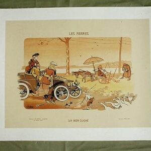 Les Pannes Un Bon Cliche - Art By Ernest Montaut (1903) 18" X 24" French Advertising Poster LB