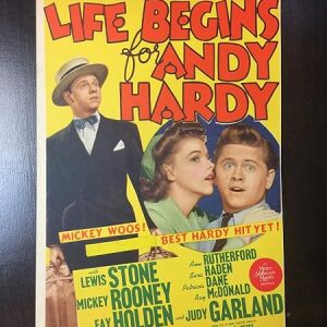 Life Begins For Andy Hardy - Mickey Rooney (1941) 8" X 11" US Mini Window Card Movie Poster