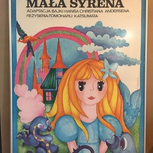 Little Mermaid (1972) Polish Children's Poster - UV No Glare - Framed