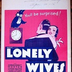 Lonely Wives '31 Never Folded Window Card Poster Pre-code Farce