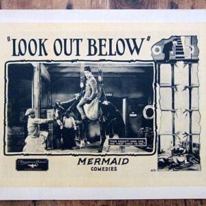 Look Out Below 1922 Silent Lobby Card Poster Mermaid Comedy Great Border Art!