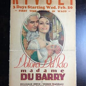Madame Du Barry - Dolores Del Rio (1934) US Window Card Movie Poster