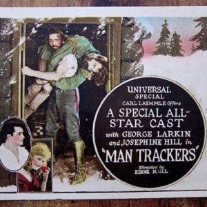 Man Trackers '21 Hand-tinted Title Card Poster Royal Canadian Mountie Gorgeous!
