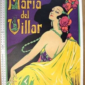 Maria Del Villar (1925) Art By Leon Astruc 40.9" X 30.7" French Theater Poster LB