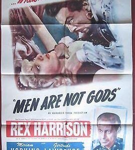 Men Are Not Gods - 1947 One Sheet Poster - Wild Rex Harrison Artwork!