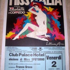 Miss Italia Pageant Linen Backed Poster-lilliana Sforza Colorful!