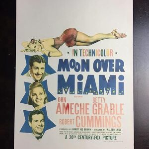 Moon Over Miami - Betty Grable (1941) US Window Card Movie Poster
