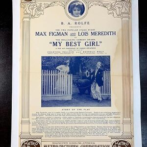 My Best Girl - Metro Pictures Corp. (1915) 11.625" X 17.375" US Mini One Sheet Movie Poster LB