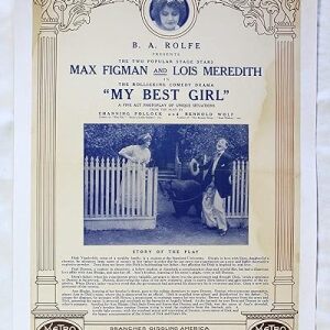 My Best Girl (USA, 1915) Mini-one Sheet Movie Poster LB