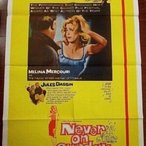 Never On Sunday '60 Jules Dassin Romantic Comedy Melina Mercouri & Jules Das