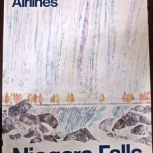Niagara Falls 1970's American Airlines Poster Beautiful Scale!