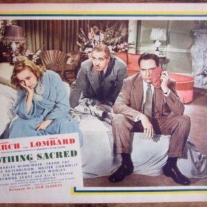 Nothing Sacred - Vintage R50's Lobby Card Poster - Frederic March & Lombard!