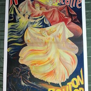 Nouveau Theatre Bouton D'Or (France, 1893) 58.5" x 37.5" Advertising Poster