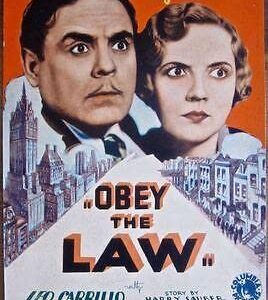 Obey The Law - 1926 Mini Window Card Poster - Terrified Eyes Artwork!!