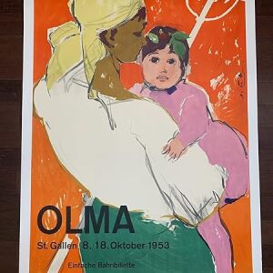 Olma - Art By Hans Falk (1953) 36" X 50" Swiss Advertising Poster LB