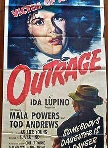 Outrage '50 3 SH Mala Powers 1st Film! Is Any Girl Safe? Directed By Ida Lupino!