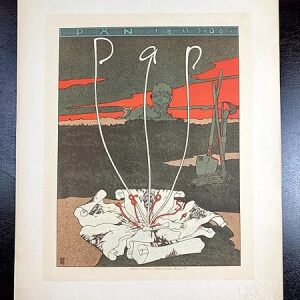 Pan Berlin Secession Revue - Art By Joseph Sattler (1896) 11.75" X 15.75" French Chromolithograph Plate #67