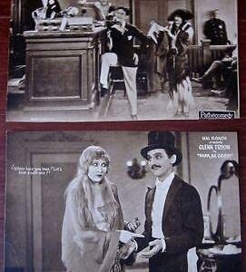 Papa Be Good - Original 1925 Lobby Card Set Of 2 Posters- Hal Roach & Glenn Tryon