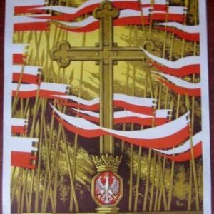 Polish Christian Millenium - 1966 English Poster - Polish Cross Art!