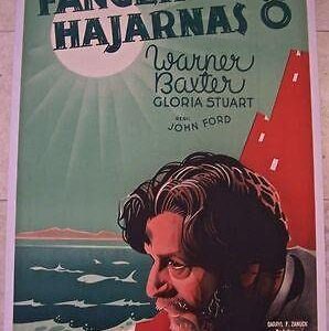 Prisoner Of Shark Island - Art By Rohman (1936) Swedish One Sheet Movie Poster LB
