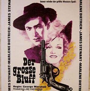 R64 German LB Poster - Destry Rides Again - Stewart & Dietrich Image!!!