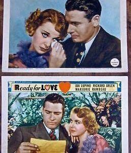 Ready For Love - 1934 Set Of 2 Lobby Cards - Ida Lupino Lovely Artwork!