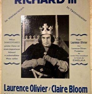 Richard III - 1954 German Poster - Cool Real Photo Of Laurence Olivier!