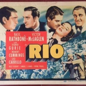 Rio - 1939 Title Card Poster - Basil Rathbone Rare!!