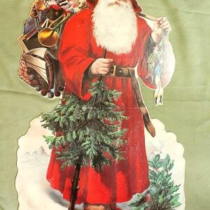 Santa Clause with Hood (1950's) 19" x 31" US Advertising Display Standee