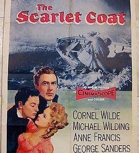 Scarlet Coat '55 1 SH Poster Anne Francis ~ Cornel Wilde ~ Benedict Arnold Tale!