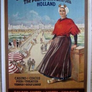 Scheveningen - Pearl Of The North Sea (1950's) 26" X 39.25" Dutch Travel Poster LB