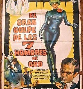Seven Golden Men Strike Again - 1965 Spanish Poster - Cool Futuristic!!