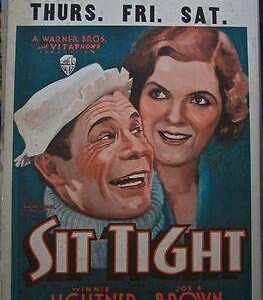 Sit Tight '31 Window Card ~ Wrestling Tale With Great Image Of Joe E Brown!