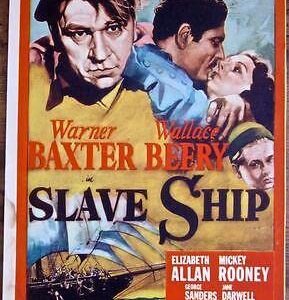 Slave Ship - Original 1937 Mini Window Card Poster- Warner Baxter & Wallace Beery