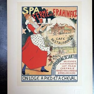 Spa Ferme De Frahinfaz - Art By Edward Duyck (1897) 11.75" X 15.75" French Chromolithograph Plate #28