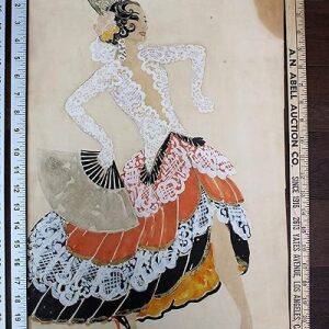 Spanish Dancer- Art By Vasilchikov (1950's) Acrylic Painting