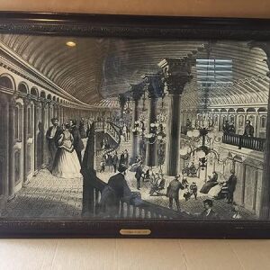Steel Engraving Of Interior Of Steamer Daniel Drew - Steel Engraving (1876) US Advertising Poster - Great Vintage Frame