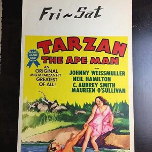 Tarzan The Ape Man - Johhn Weissmuller (r-1954) US Window Card Movie Poster
