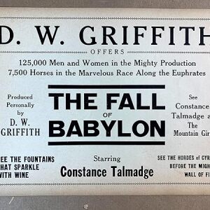The Fall Of Babylon (1919) 9.25" X 12" US Performance Announcement/herald