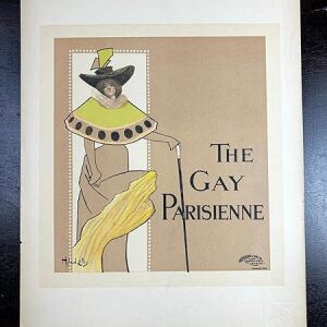 The Gay Parisienne - Art By Hyland Ellis (1897) 11.75" X 15.75" French Chromolithograph Plate #96